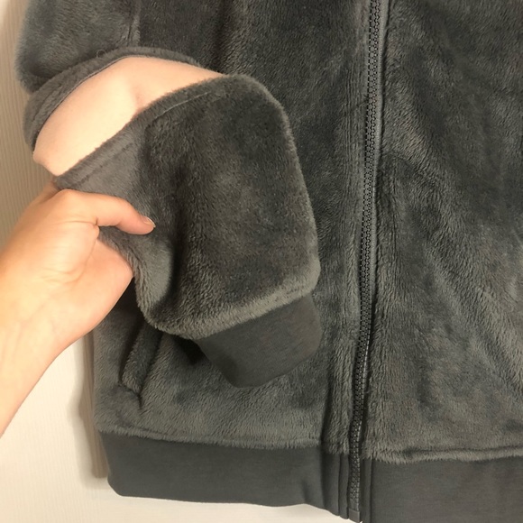 Free People Timeless Movement Fleece Zip Jacket Grey/Green Pink Medium - Picture 8 of 9